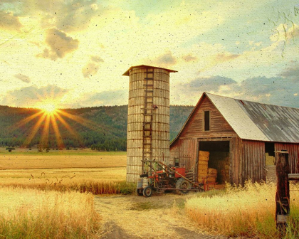 Picture of TEXTURED BARN AND SUNSET