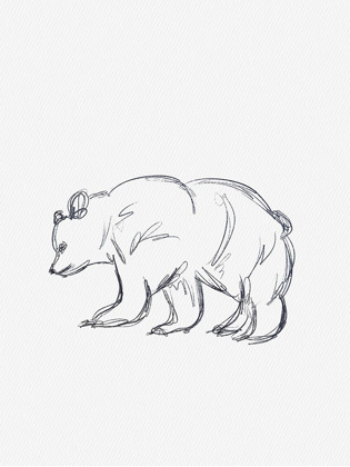 Picture of CABIN MINIMAL BEAR SKETCH