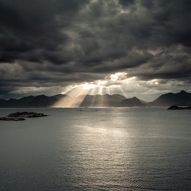 Picture of SUNSET OF NORWEGIAN FJORD-LOFOTEN-NORWAY