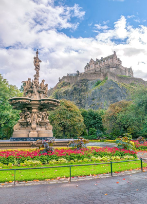 Picture of THE ROSS FOUNTAIN AND EDINBURGH CASTLE-SCOTLAND