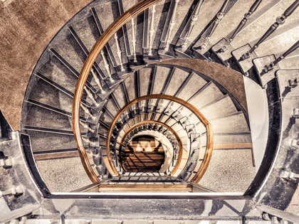 Picture of SPIRAL STAIRCASE FROM ABOVE IN A BUILDING-BIRMINGHAM-UK