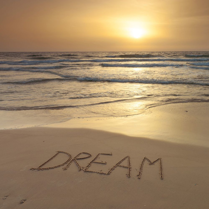 Picture of SAND WRITING - WORD DREAM WRITTEN ON BEACH