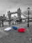 Picture of COLORFUL UMBRELLAS ON PROMENADE NEAR TOWER BRIDGE-LONDON-UK