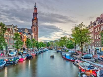 Picture of CANAL THROUGH AMSTERDAM CITY