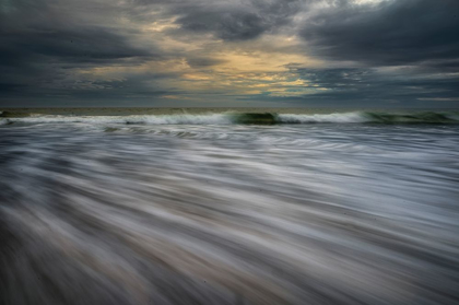 Picture of NEW JERSEY-CAPE MAY NATIONAL SEASHORE OCEAN WAVES ON BEACH AT SUNSET 