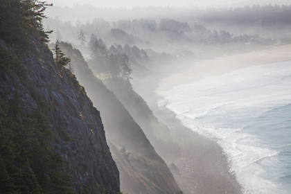 Picture of OREGON-OSWALD WEST STATE PARK AND CLIFF BLUFFS LOOKING TOWARDS MANZANITA WITH LIFTING FOG