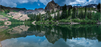 Picture of PANORAMIC LANDSCAPE OF SUNDIAL PEAK-LAKE BLANCHE AND REFLECTION-WASATCH MOUNTAINS