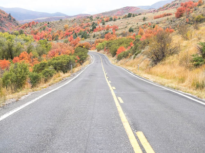 Picture of UTAH HIGHWAY 39 HEADING WEST OUT OF WASATCH MOUNTAINS WITH AUTUMN COLORS