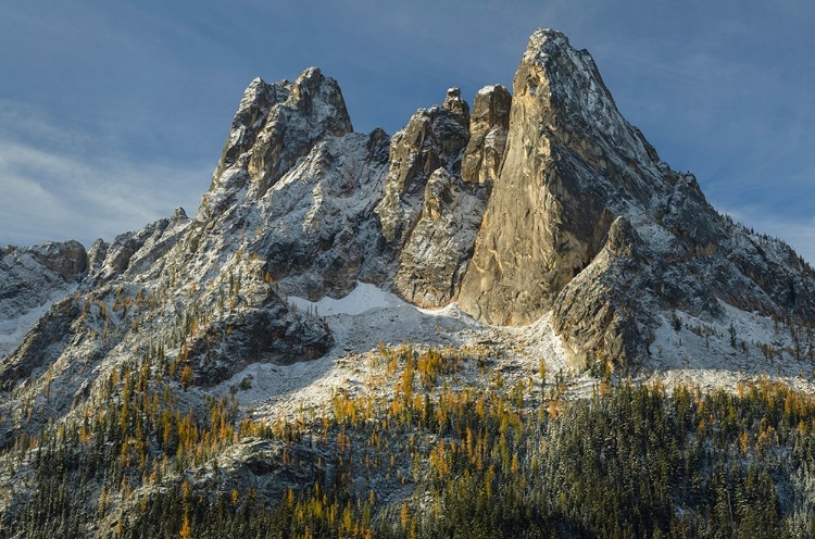 Picture of LIBERTY BELL MOUNTAIN AND EARLY WINTERS SPIRES SEEN FROM WASHINGTON STATE PASS OVERLOOK