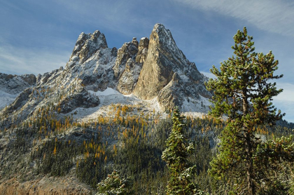 Picture of LIBERTY BELL MOUNTAIN AND EARLY WINTERS SPIRES SEEN FROM WASHINGTON STATE PASS OVERLOOK