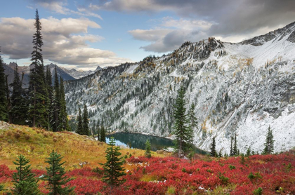 Picture of LAKE ANN IN AUTUMN WITH FRESH SNOWFALL NORTH CASCADES-WASHINGTON STATE