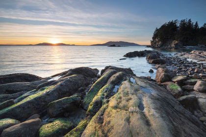 Picture of SUNSET AT WILDCAT COVE-LOOKING OUT TO SAMISH BAY AND THE SAN JUAN ISLANDS-LARRABEE STATE PARK