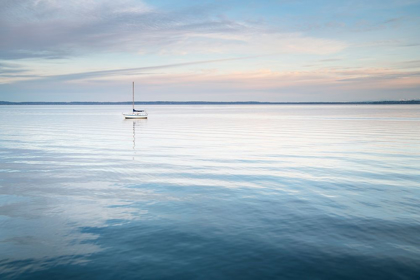 Picture of SAILBOAT ANCHORED IN BELLINGHAM BAY ON A CALM MORNING-BELLINGHAM