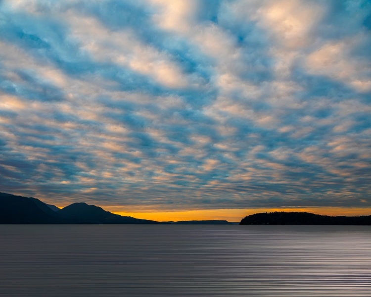 Picture of WASHINGTON-SEABECK CLOUDY SUNSET ON HOOD CANAL 