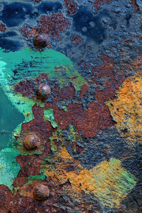 Picture of WASHINGTON STATE-PORT TOWNSEND-FORT WORDEN STATE PARK RUSTY METAL OF OLD METAL BOAT 