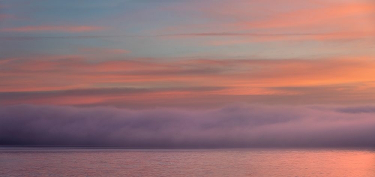 Picture of WASHINGTON STATE-SEABECK PANORAMIC SUNRISE OVER FOGGY HOOD CANAL 