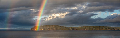 Picture of WASHINGTON STATE-SEABECK PANORAMIC OF RAINBOW OVER HOOD CANAL 