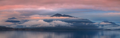 Picture of WASHINGTON STATE-SEABECK PANORAMIC OF SUNSET OVER HOOD CANAL 