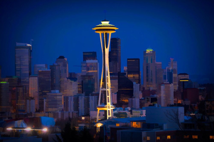 Picture of WASHINGTON STATE ABSTRACT OF DOWNTOWN AND SPACE NEEDLE