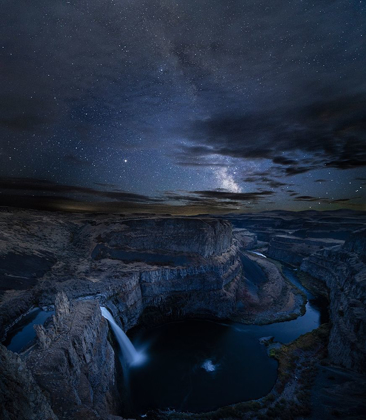 Picture of WASHINGTON STATE PALOUSE FALLS AND THE MILKY WAY PALOUSE FALLS STATE PARK DIGITAL COMPOSITE