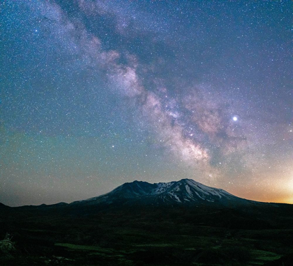 Picture of THE MILKY WAY RISING ABOVE MT ST HELENS-A ACTIVE STRATOVOLCANO IN WASHINGTON STATE-USA
