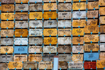 Picture of BREWSTER-WASHINGTON STATE-COLORFUL-WOODEN FRUIT SHIPPING CRATES
