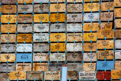 Picture of BREWSTER-WASHINGTON STATE-COLORFUL-WOODEN FRUIT SHIPPING CRATES