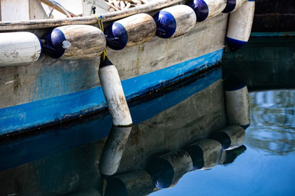 Picture of ANACORTES-WASHINGTON STATE-BLUE WOODEN BOAT