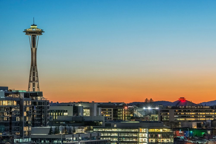 Picture of WASHINGTON STATE-SEATTLE SKYLINE AT SUNSET