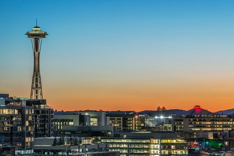 Picture of WASHINGTON STATE-SEATTLE SKYLINE AT SUNSET