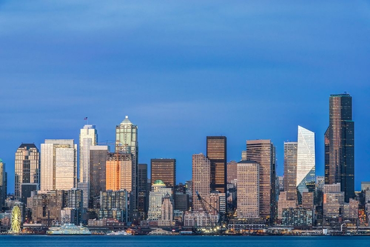 Picture of WASHINGTON STATE-SEATTLE SKYLINE AT TWILIGHT