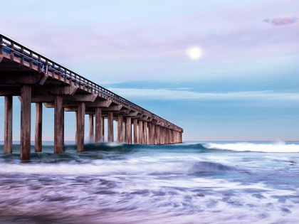 Picture of MOON SETTING OVER SCRIPPS PIER