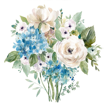 Picture of BLUE AND WHITE BOTANICAL I