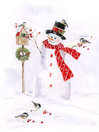 Picture of SNOWMAN AND CHICKADEE FRIENDS I