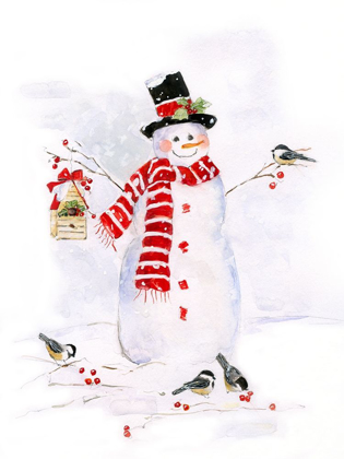 Picture of SNOWMAN AND CHICKADEE FRIENDS II