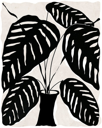 Picture of BLACK AND WHITE POTTED PLANT I