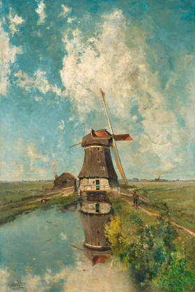 Picture of A WINDMILL ON A POLDER WATERWAY, C. 1889