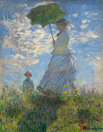 Picture of WOMAN WITH A PARASOL - MADAME MONET AND HER SON, 1875