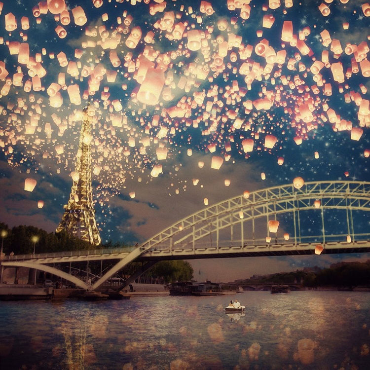 Picture of LOVE WISH LANTERNS OVER PARIS