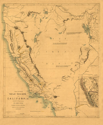 Picture of CALIFORNIA GOLD REGIONS - WYLD 1849 