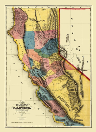 Picture of CALIFORNIA GOLD REGIONS - GIBBES 1851 