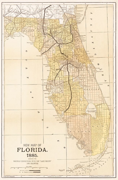 Picture of FLORIDA RAILWAY CONNECTIONS - ZELL 1885 