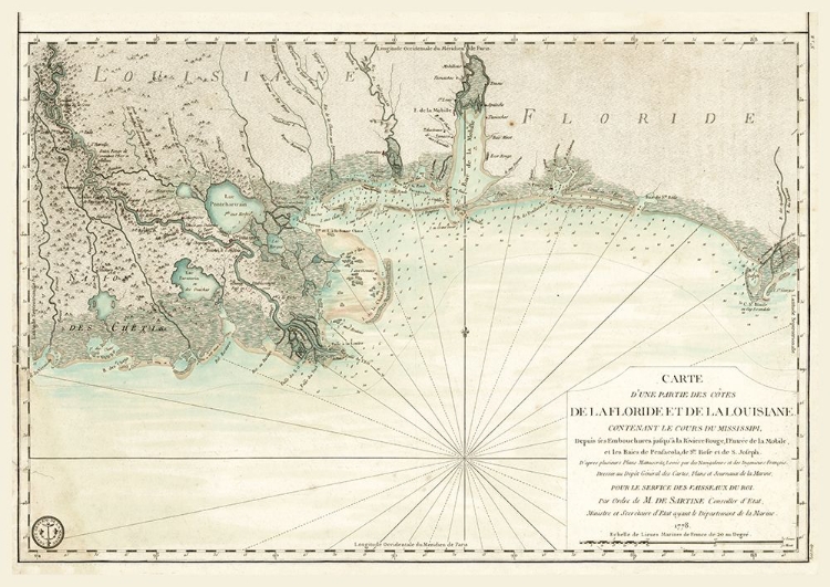 Picture of LOUISIANA FLORIDA GULF COAST - SARTINE 1778 