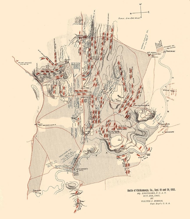 Picture of CHICKAMAUGA GEORGIA BATTLE - MORRIS 1863 