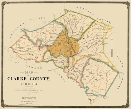 Picture of CLARKE COUNTY GEORGIA - STRAHAN 1893 