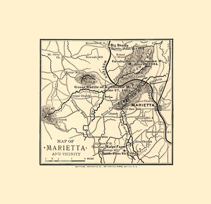 Picture of MARIETTA GEORGIA VICINITY BATTLES - NORTHRUP 1864 