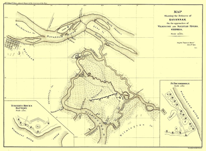 Picture of SAVANNAH GEORGIA DEFENCES - BOWEN 1865 