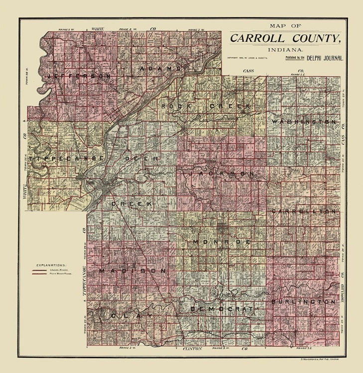 Picture of CARROLL COUNTY INDIANA - LANDIS 1898 