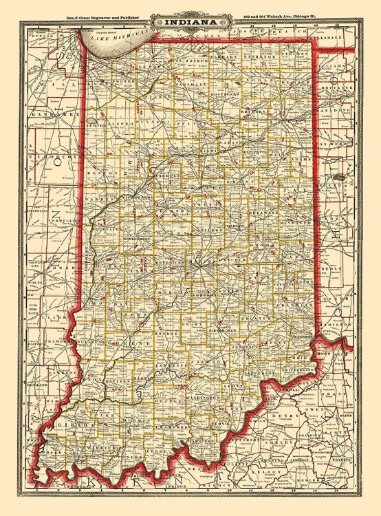 Picture of INDIANA RAILROADS - CRAM 1888 