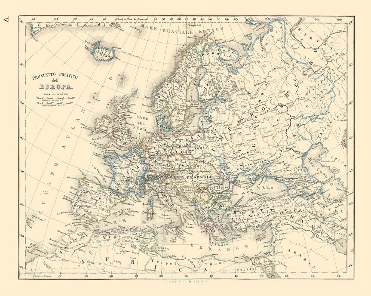 Picture of EUROPE POLITICAL BOUNDARIES - SANTINI 1794 